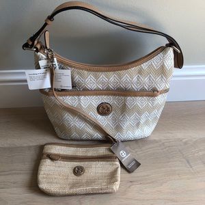 Giani Bernini Diamond Straw Shoulder Bag Hobo